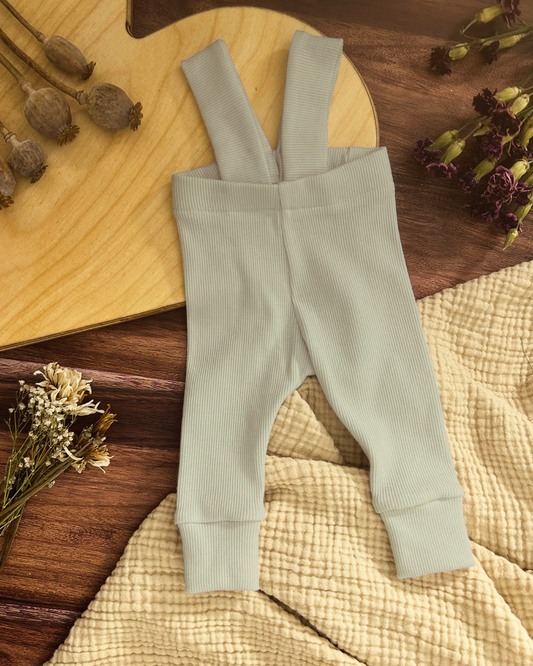 Leggings with suspenders (Elastic waist) - Sage