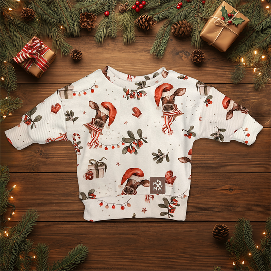 Oversized Sweatshirt - Festive Cows (86)