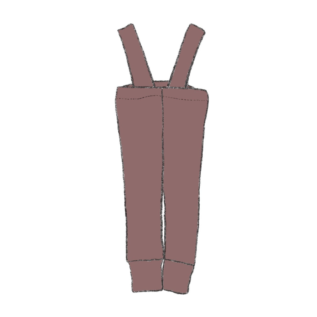 Leggings with suspenders (Elastic waist) - Dark Mauve