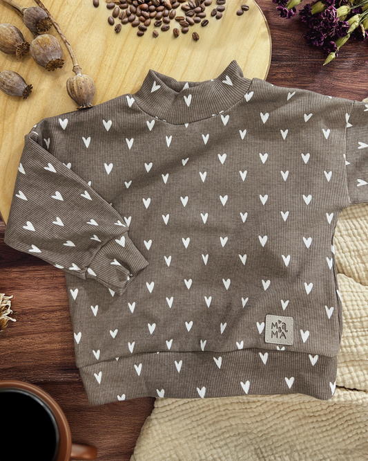 Oversized Sweatshirt - Cappuccino Hearts (86)